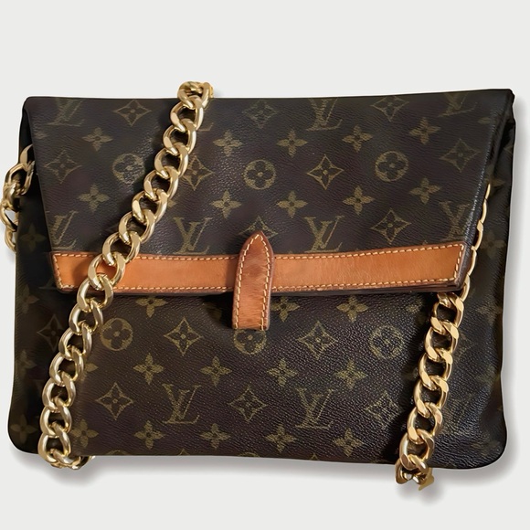 VINTAGE Louis Vuitton Pochette Pliante Fold Over Crossbody Clutch Retro 70s LV - Picture 4 of 16